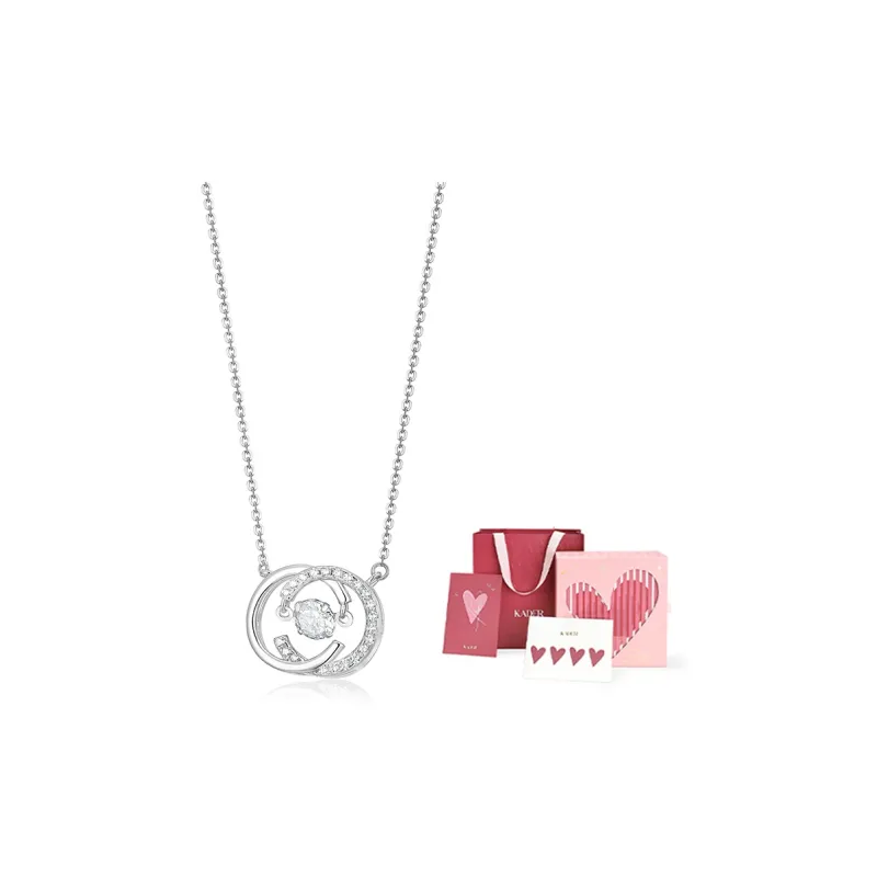 KADER S925 Silver Necklaces Women's Silver White-3