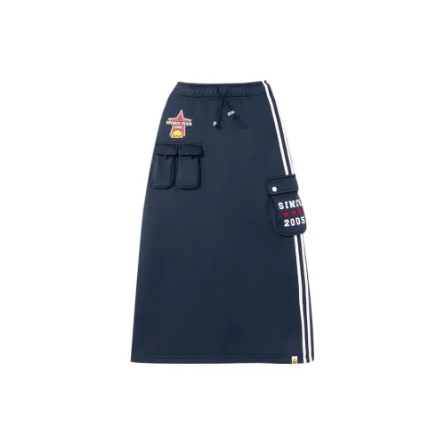 B.Duck Casual Long Skirts Women's Navy Blue