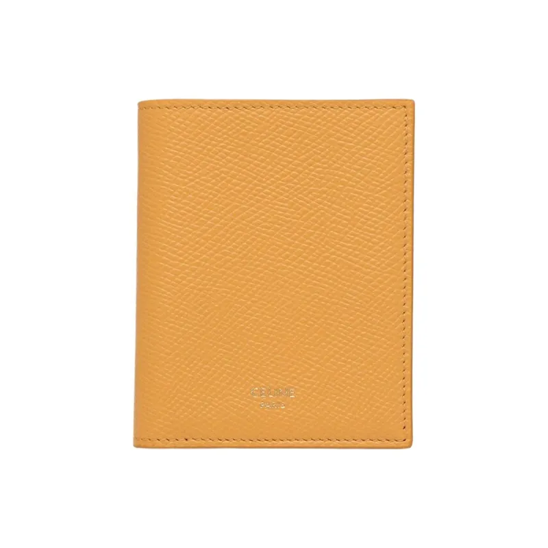 CELINE Grained Calfskin Wallet Women's Yellow-0
