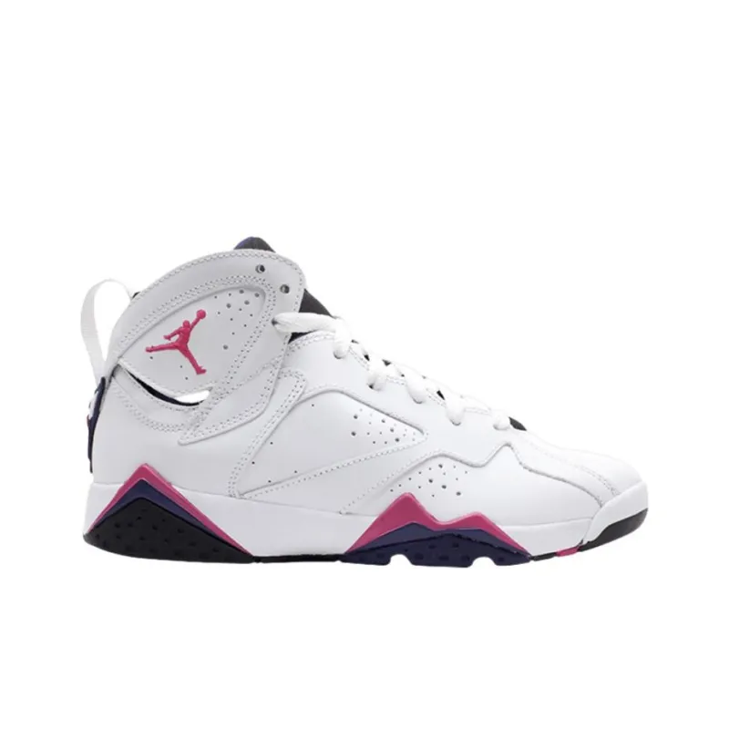 Jordan Air Jordan 7 Retro Cushioning Wear-Resistant Mid-Top Vintage Basketball Shoes GS White Red-1