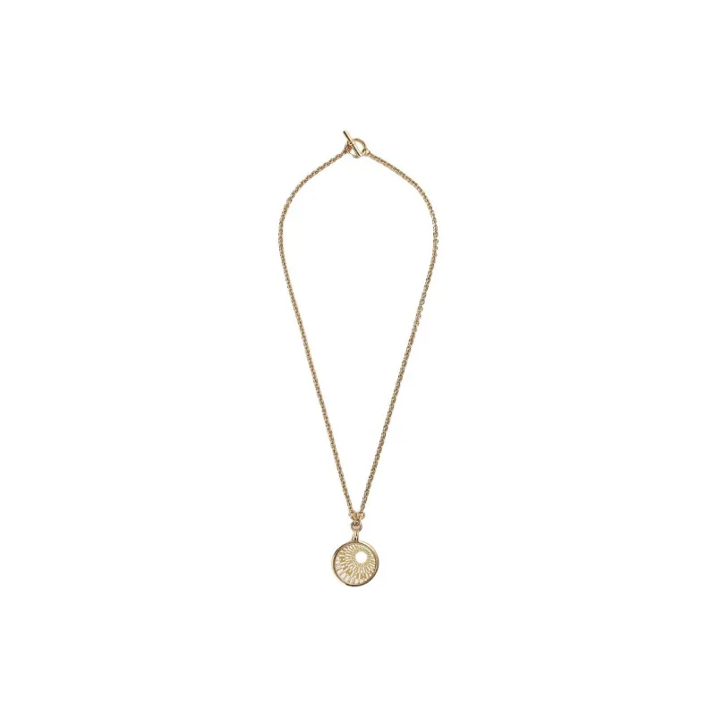 HERMES Enamel Metal Parts Necklaces Women's Gold-1