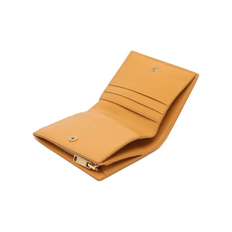 CELINE Grained Calfskin Wallet Women's Yellow-5