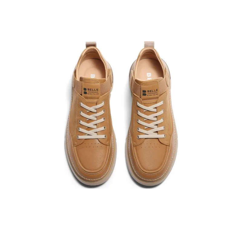 BELLE Slip Resistant Height Increasing Low Top Skateboard Shoes Men's-4