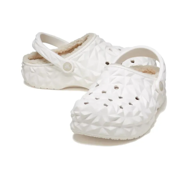 Crocs Classic Lined Geometric Clogs 'White'-3
