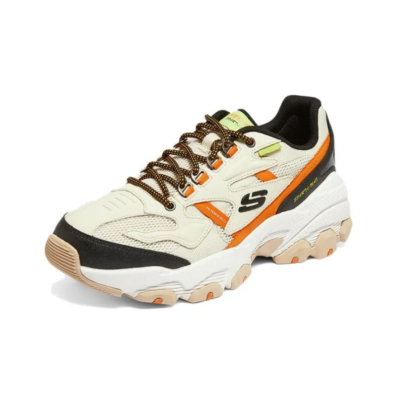 Skechers DLITES Shock Absorbers Low Top Chunky Sneakers Men's White Orange Black-2