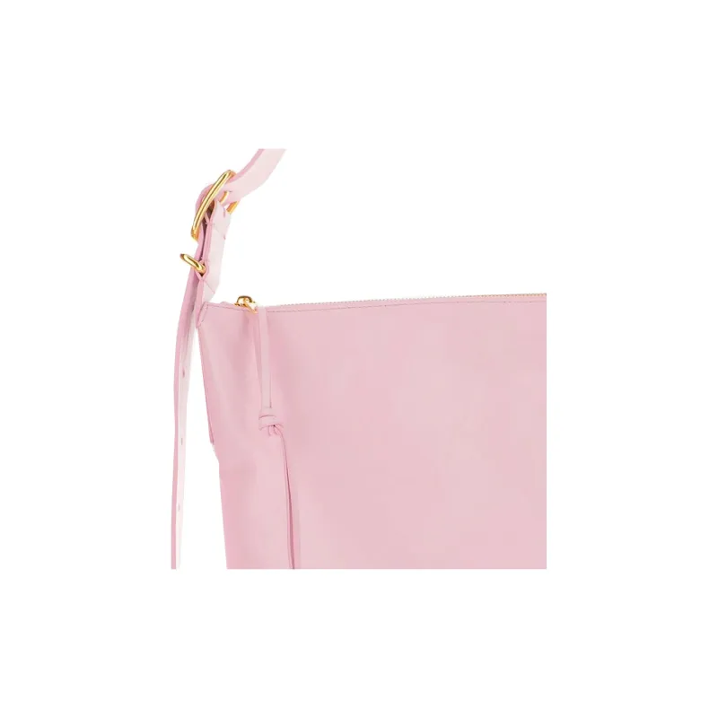 JIL SANDER Crinkled Finish Zip Up Medium Shoulder Bag-3