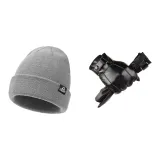 Touchscreen Glove+Gray Thermal Hat