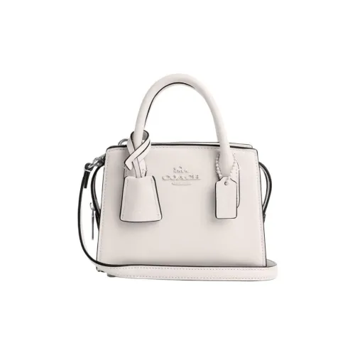 COACH PVC With Cow Leather Tote Bag, Shopping Bag, Handbag Mini Women's White
