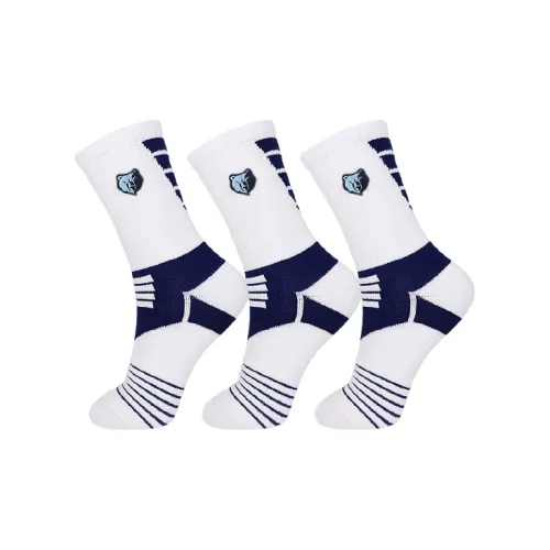 NBA Basketball Socks Men's 3 Pack White
