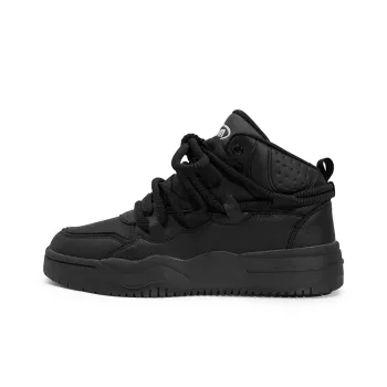 Seattle Palm Abrasion Resistant Slip Resistant High Top Skateboard Shoes Unisex Black