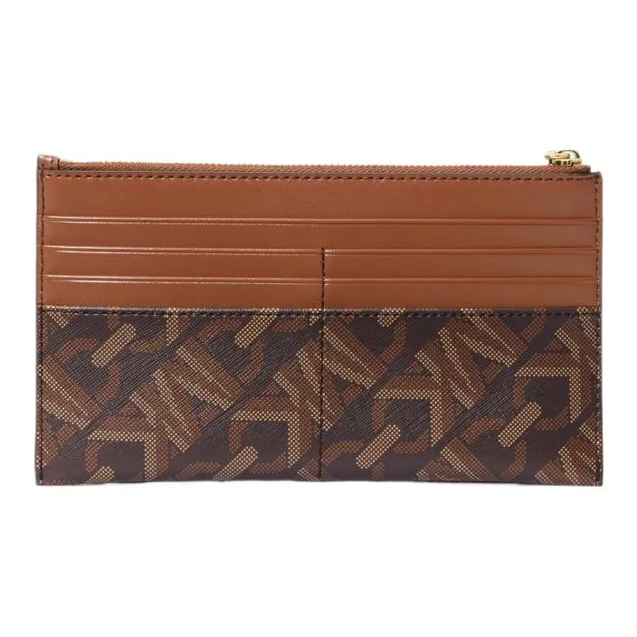 MICHAEL KORS Coated Canvas Wallets Card Holders Large Size Women's Brown-1