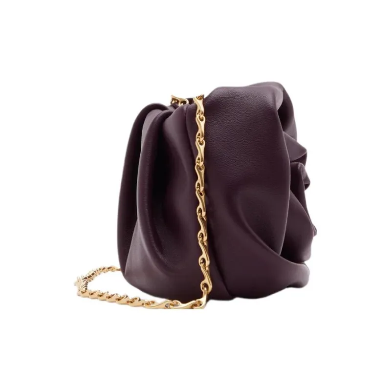 Burberry Lambskin Clutch Women's Plum Red-2
