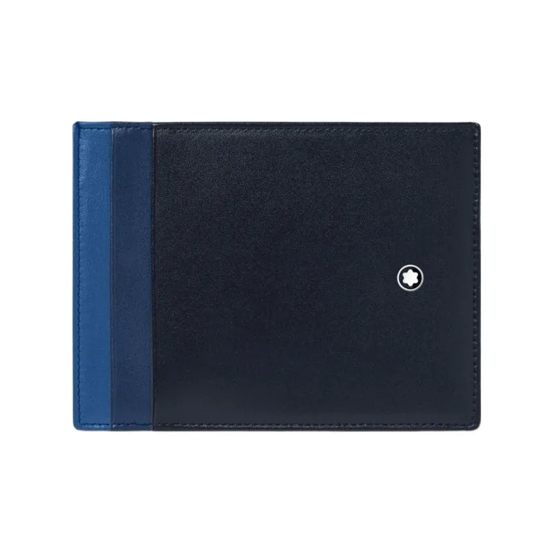 MONTBLANC Full Grain Cow Leather Card Clip Card Holder Men's Blue-0