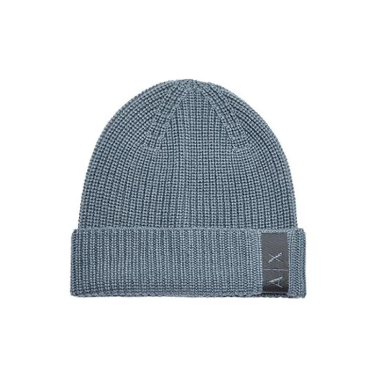 ARMANI EXCHANGE Sheep Wool Acrylic Beanies Men's Gray-0