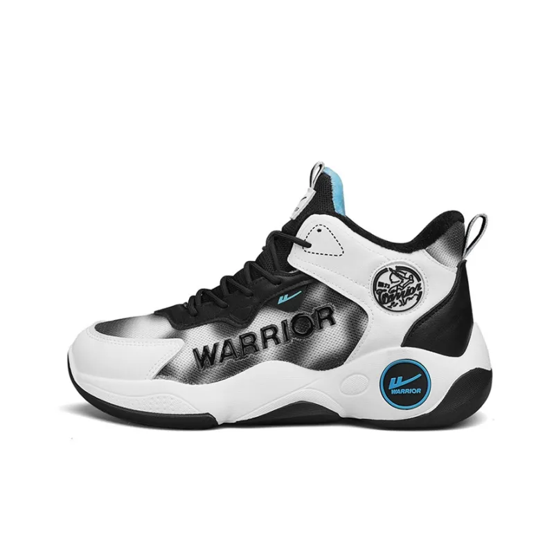 Warrior Warm Cushioning And Wear Resistant High Top Basketball Shoes Men's White Black-0