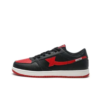 XTEP Waterproof And Wear-resistant Low-Top Skateboard Shoes Men's Black/Exceeding Red