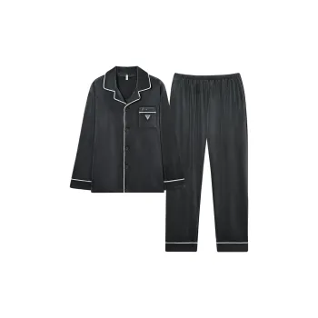 Sha Qian Pajama Set Autumn And Winter Season Men's Gray