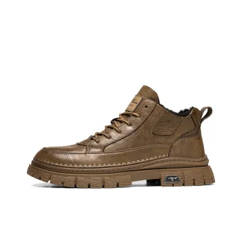 G.N.SHIJIA Work Boots Men Mid Top Black/Brown