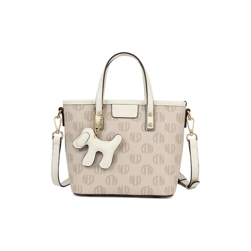 TUCANO PVC One Shoulder Handbag Medium Size Women's Light Pink/Beige Apricot-6