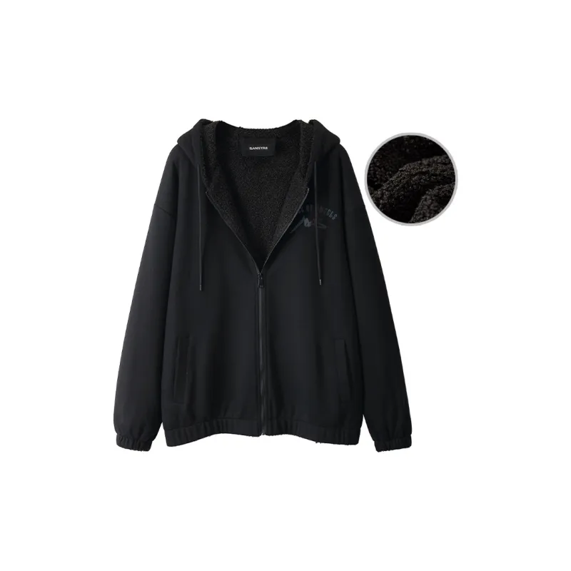 SANSYAS Jackets Coats Unisex Black-1