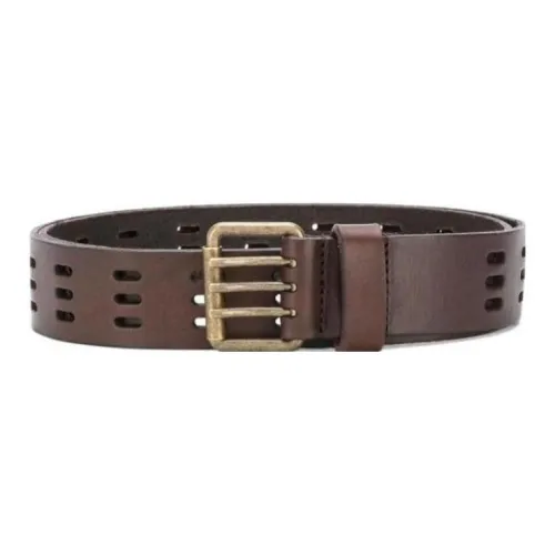 SAINT LAURENT Cut-Out Design Pin Buckle Genuine Leather Leather Belts Women's Brown Width 3.5CM