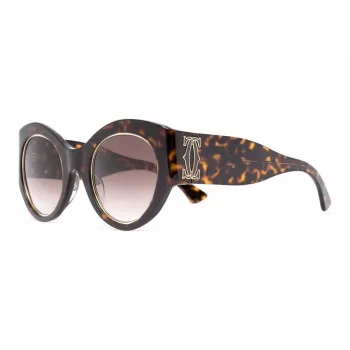 CARTIER Irregular Shape Sunglasses Women's Tortoiseshell