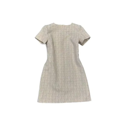 VANLU Short-Sleeved Dresses Women's Beige