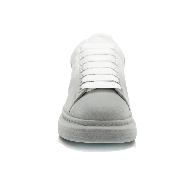Alexander McQueen Oversized Sneaker 'White Grey Velvet Spray' Women's-3