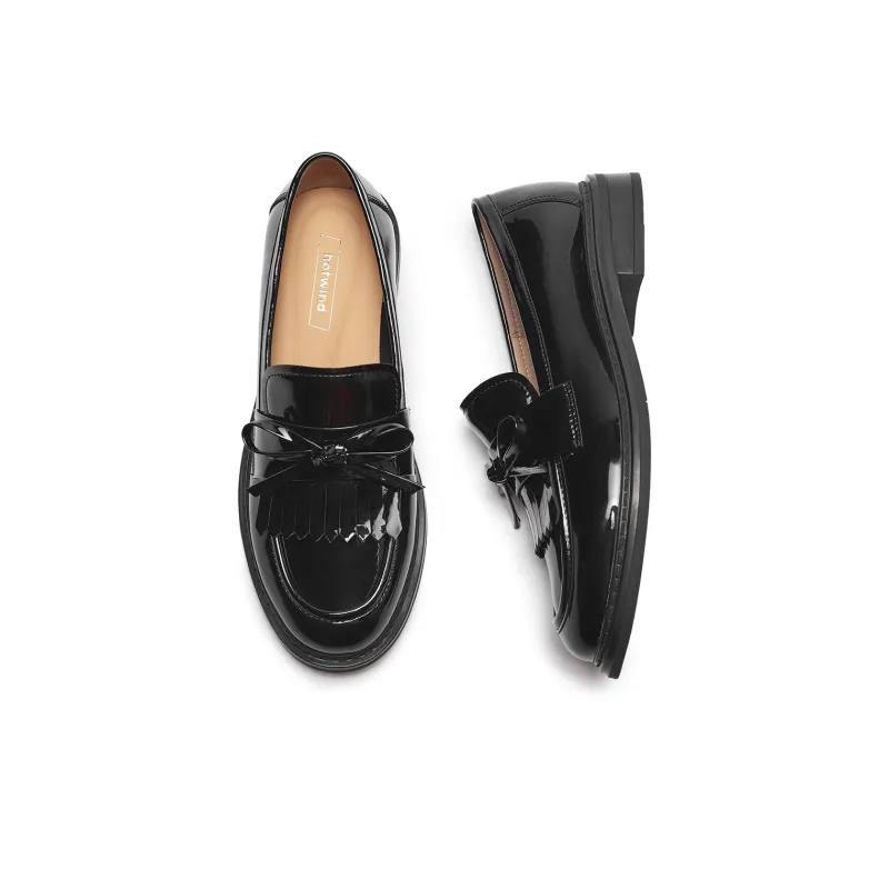 Hotwind Loafers 3cm Women's Black-3