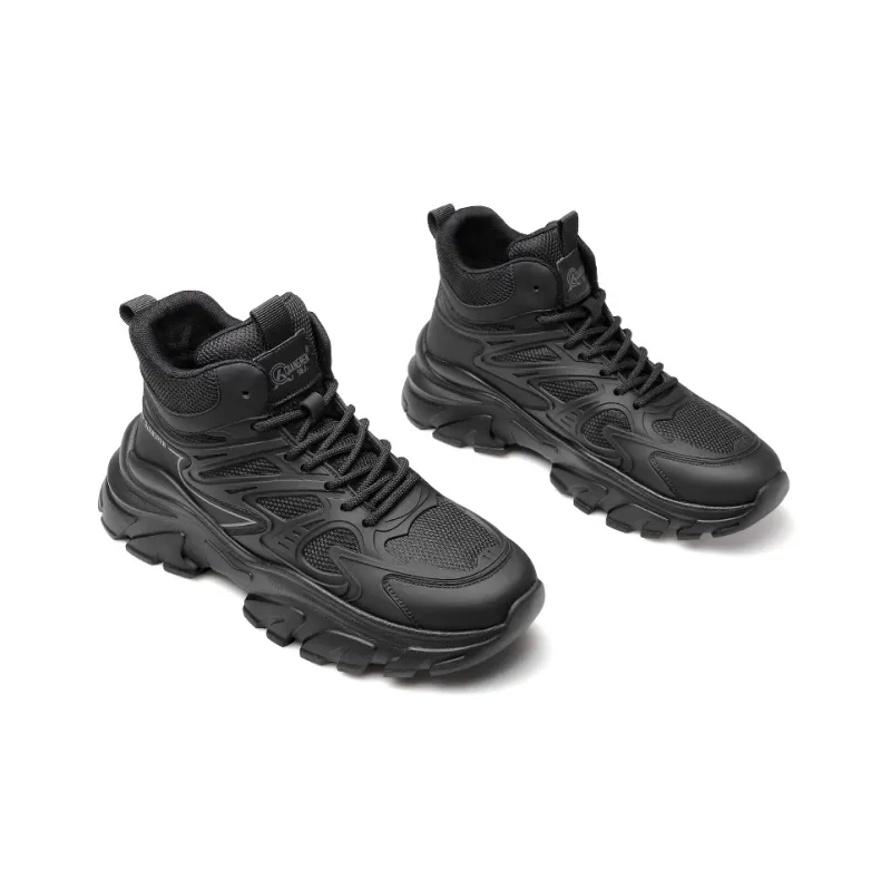 Strongman 3515 Men's Boots Winter Warm Fleece Lined Boots Black Ankle Boots-4