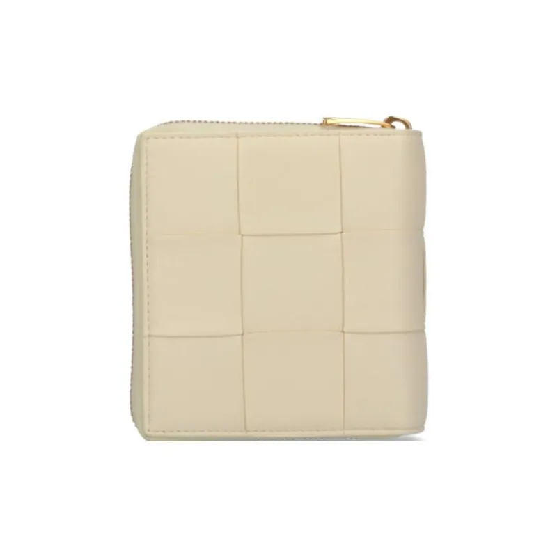 Bottega Veneta Lambskin Wallet Small Size Women's Beige Yellow-2