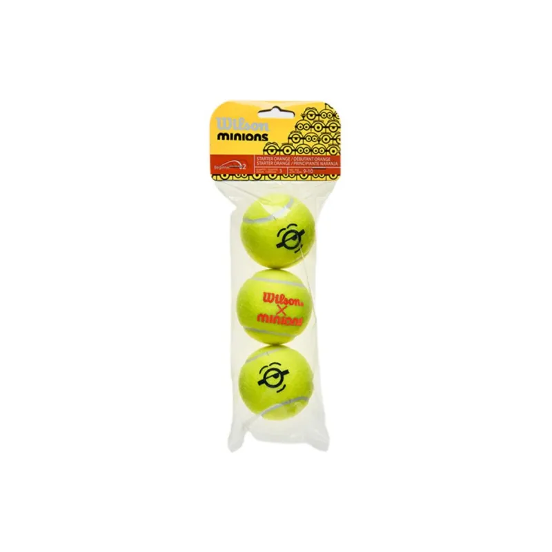 Wilson Minions Tennis Balls Blend Wool Training Ball Indoor Training Ball 6.00 6.86cm Yellow-3
