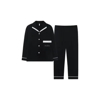 Sha Qian Pajama Set For Fall And Winter Women's Black