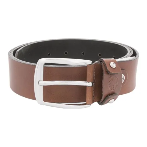Timberland Emblem Pattern Pin Buckle Leather Belts Men's Brown Width: 4CM