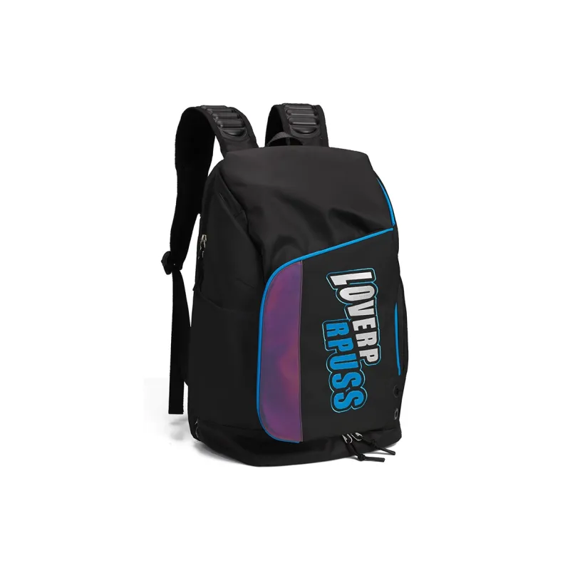 LOVERPUSS Polyester Backpack Unisex White Black/White Blue/Cool Black-11