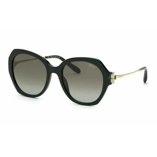 CHOPARD Plastic Irregular Shape Sunglasses Women's Black