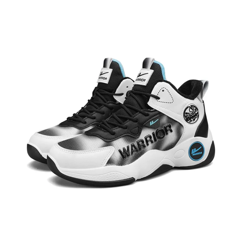 Warrior Warm Cushioning And Wear Resistant High Top Basketball Shoes Men's White Black-2