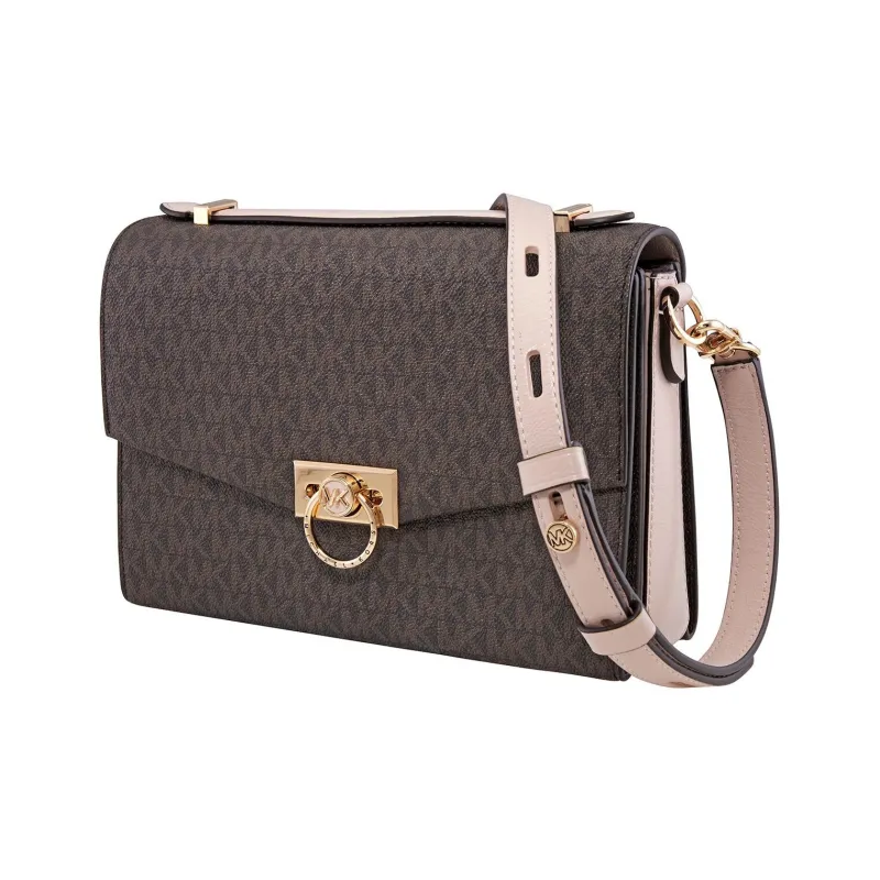 MICHAEL KORS Hendri Cow Leather Envelope Bag, Handbag, Shoulder Bag, Crossbody Bag Medium Size Women's Dark Brown-3