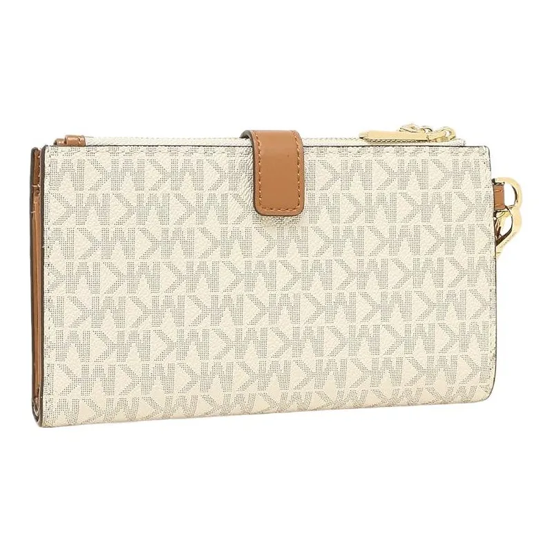 MICHAEL KORS Adele Leather Cell Phone Pouch Clutch Wallet Women's Vanilla White-1