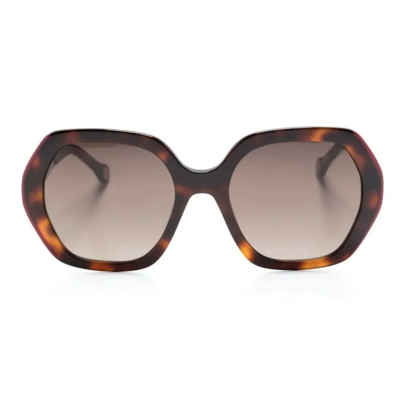 CarolinaHerrera Tortoiseshell effect Oversized frame Sunglasses-1