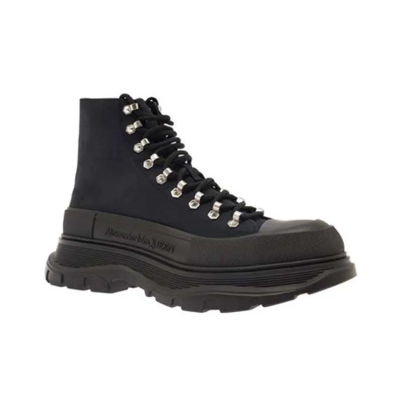 Alexander McQueen Trade Slick Black Lace up Boots 'Black'-2
