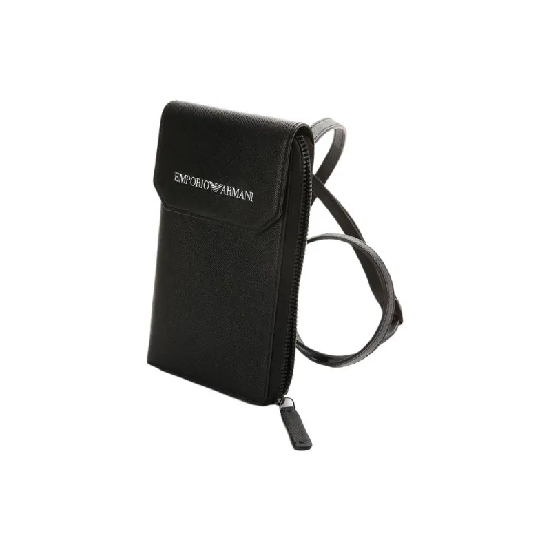 EMPORIO ARMANI Cow Leather Wallets Coin Purses Men's Black-3