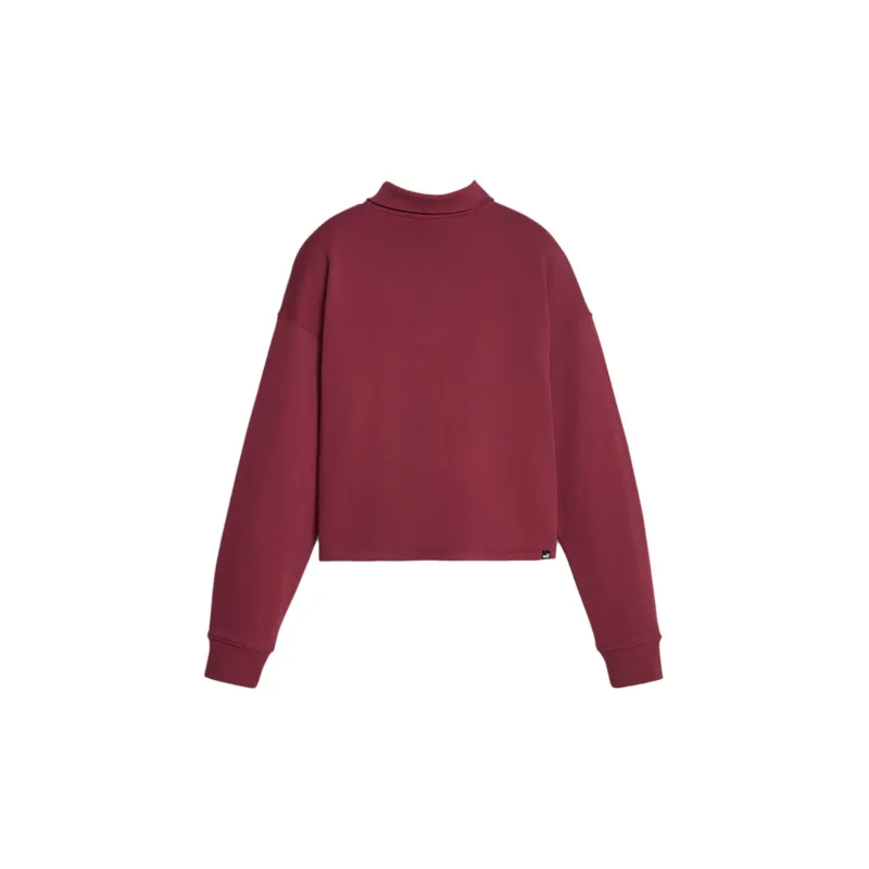 PUMA HER Women's High Neck Half Zip Sweatshirt Jacket Women's Red-1