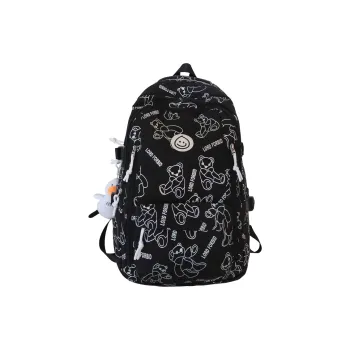 NIGEER Nylon Backpack Regular Women's Black/White/Blue/Pink/Green