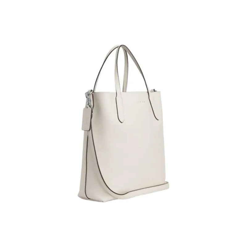 COACH Cow Leather Tote Bag Shopping Bag Handbag Medium Size Women's White-1