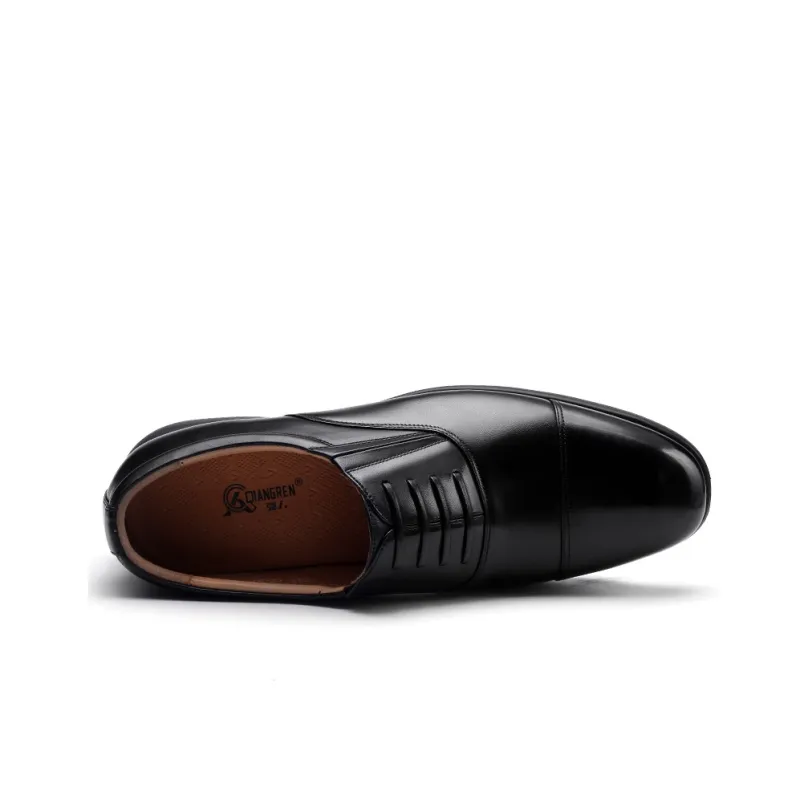 Strongman 3515 Three Strap Leather Shoes For Men Genuine Leather Three Section Head Men's Unlined Shoes-3