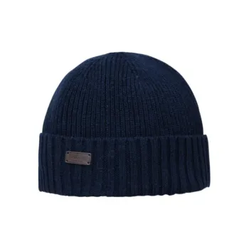 BARBOUR Logo-patch Ribbed-knit Beanie
