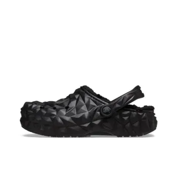 Crocs Classic Clog Lined Geometric Shoes 'Black' Women's