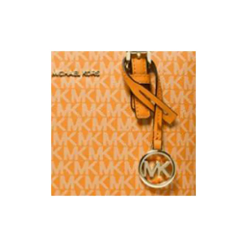 MICHAEL KORS Jet Set Travel Monogram Canvas With Leather Shoulder Bag Crossbody Bag Handbag Extra Small Women's Orange-4