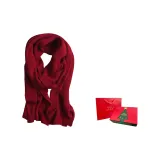 Burgundy Solid Color Scarves+Christmas Gift Box Sets